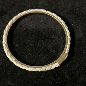 Cream and Gold Braided Rope Bracelet
